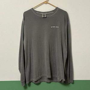 Nature Backs Grey Long Sleeve Tee, Size L, Comfort Colors Grey